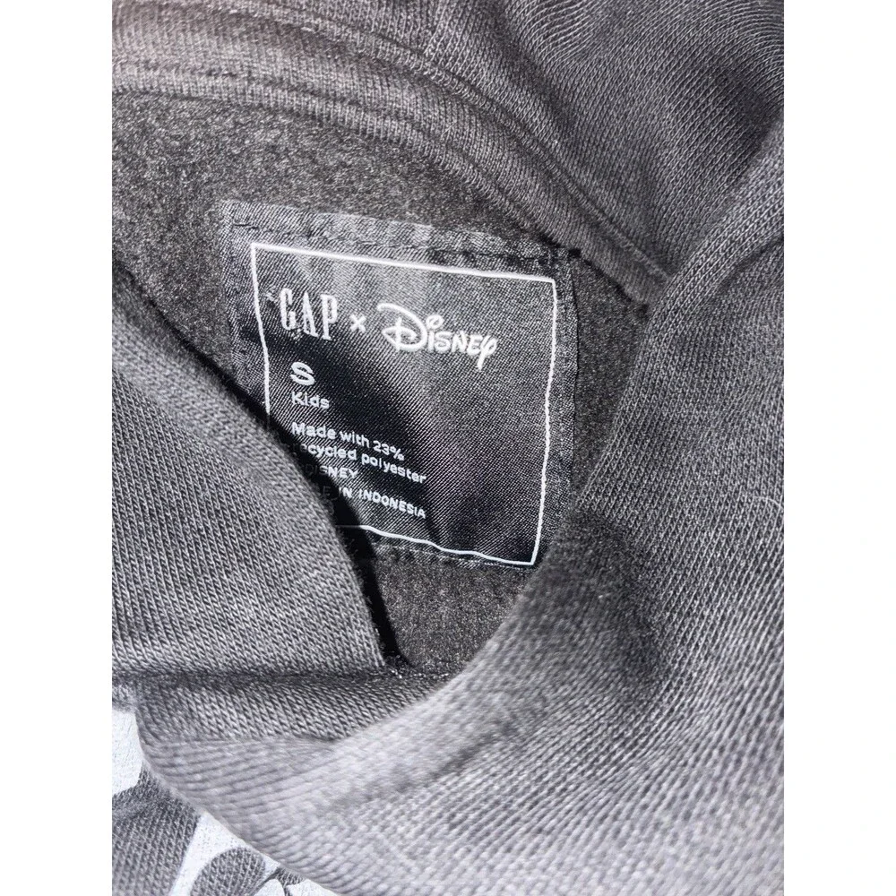 Gap x Disney Kids Mickey Mouse Logo Pullover Hoodie Black Size Small (6/7)